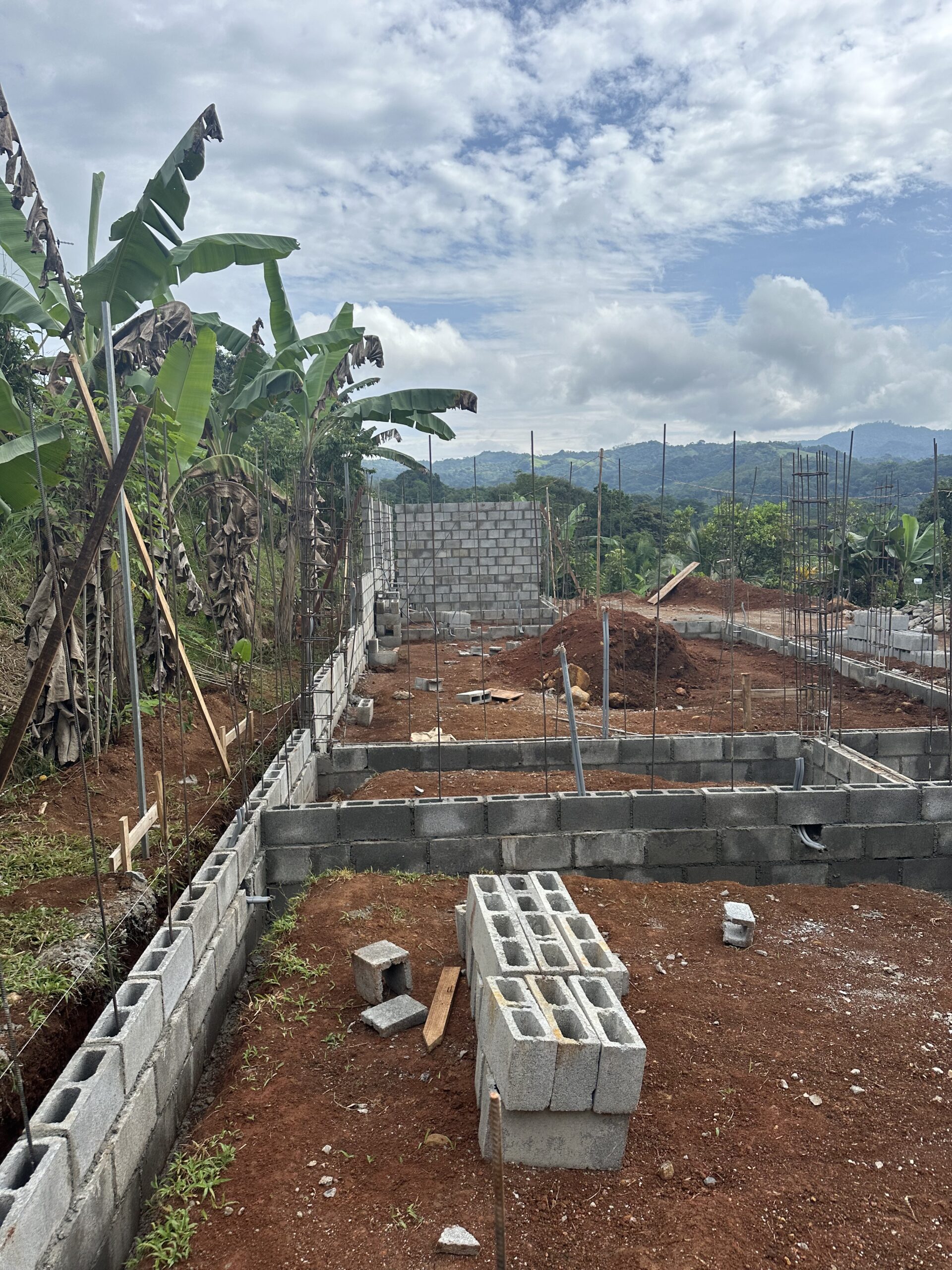 Early masonry construction on a hillside site in Puriscal